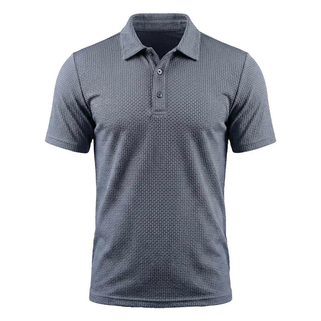 Omni textured polo shirt in Silverwood Grey