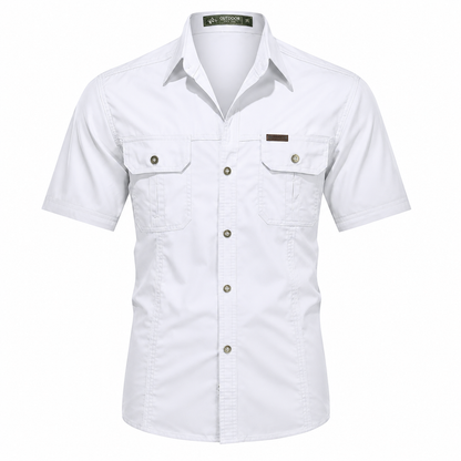 Men's Military Short Sleeve Shirt – Premium Cotton Utility Design