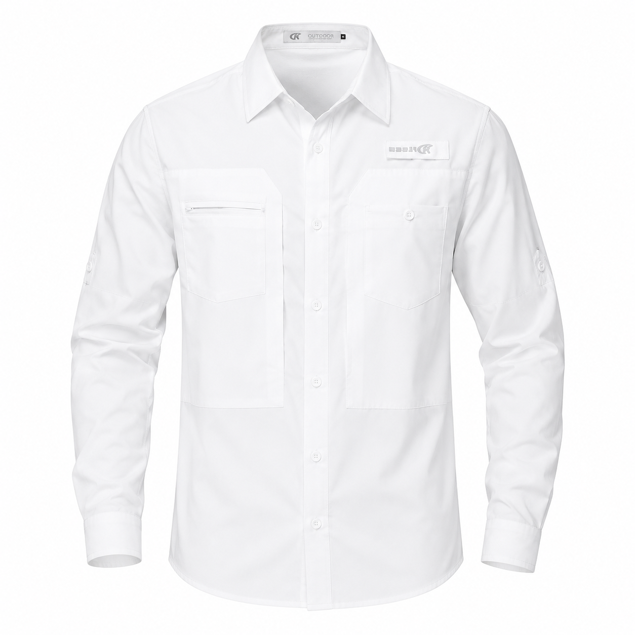 Men's UPF 50+ Outdoor Long Sleeve Shirt – Lightweight Breathable Sun Protection with Utility Pockets