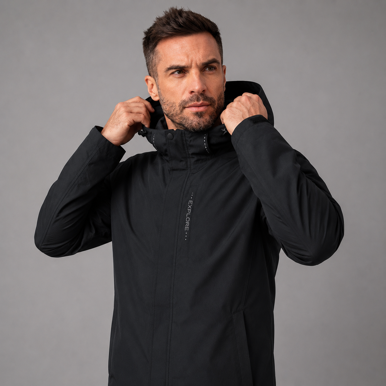 Men's Waterproof Hooded Jacket – Lightweight Waterproof Hooded Hiking Coat