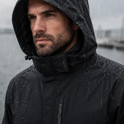 Men's Waterproof Hooded Jacket – Lightweight Waterproof Hooded Hiking Coat