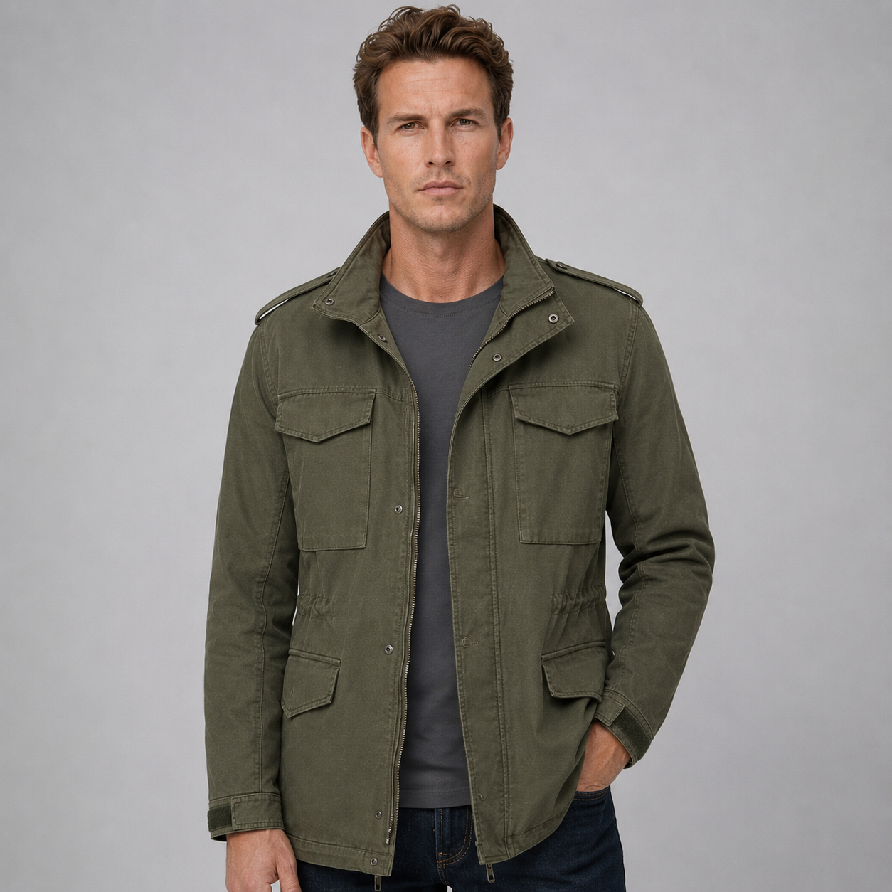 Men's M65 Tactical Jacket – 100% Premium Cotton Military Field Jacket with Multi Pockets