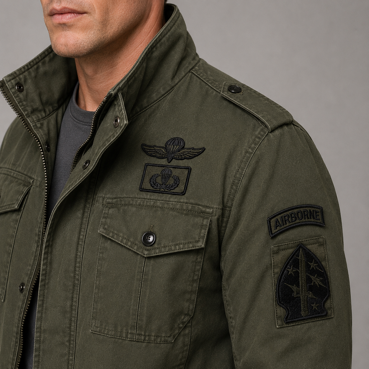 Men's Air Force Cargo Jacket – Premium Military Style with Utility Pockets