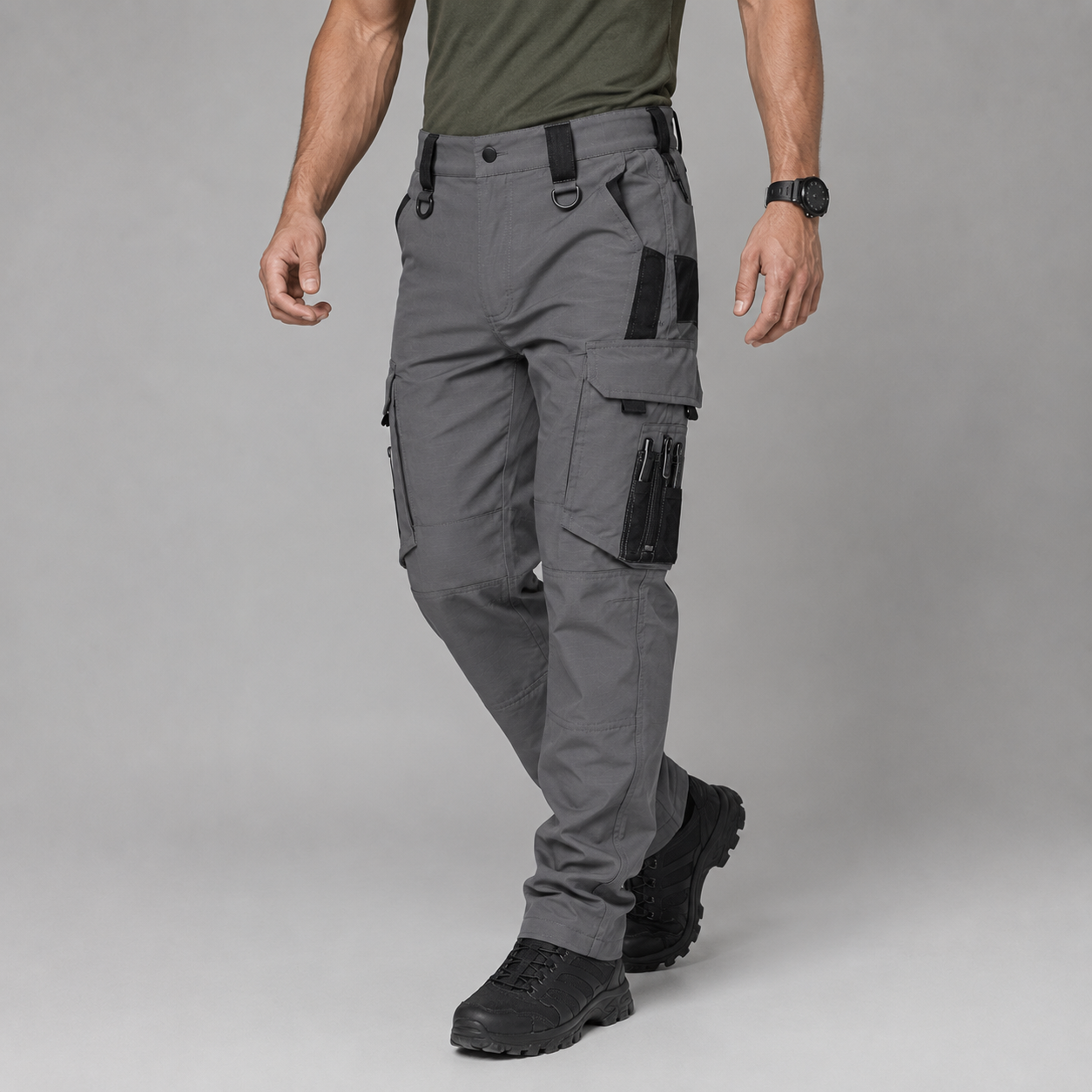 Men's Waterproof Tactical Cargo Pants with Multi Pockets for Work and Outdoor Activities
