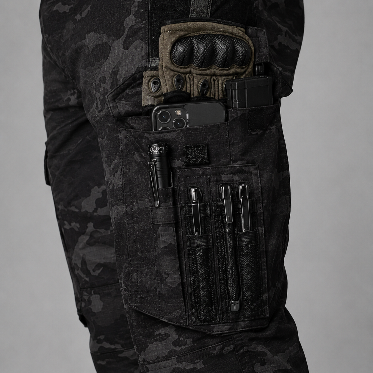 Men's Waterproof Tactical Cargo Pants with Multi Pockets for Work and Outdoor Activities