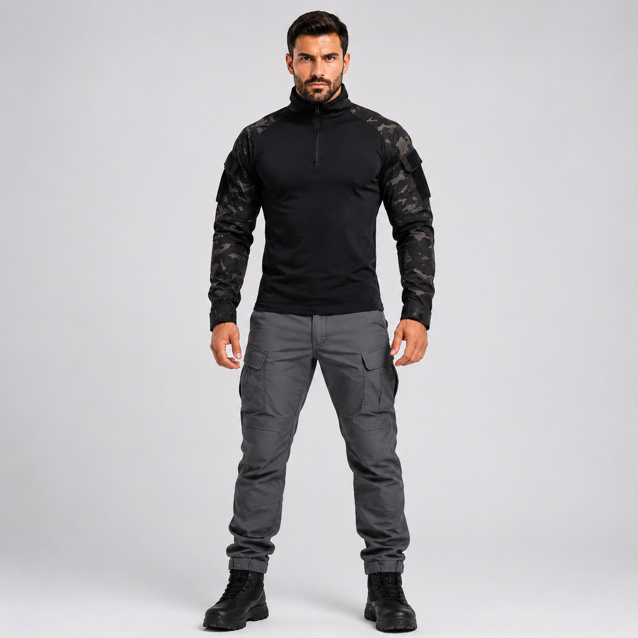 Men's Tactical Long Sleeve Shirt – Outdoor Hiking Performance Wear