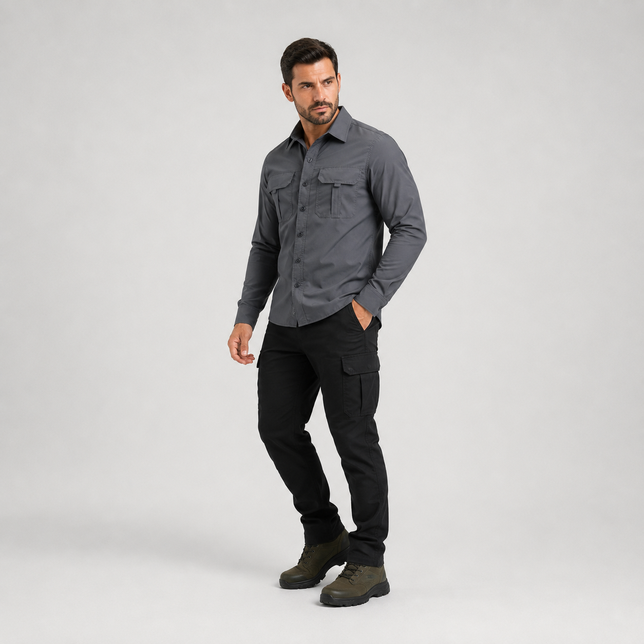 Men's Outdoor Long Sleeve Breathable Shirt with UV Sun Protection