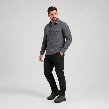 Men's Outdoor Long Sleeve Breathable Shirt with UV Sun Protection