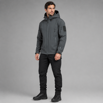 Premium Men's Softshell Tactical Jacket | Waterproof Outdoor Hooded Coat