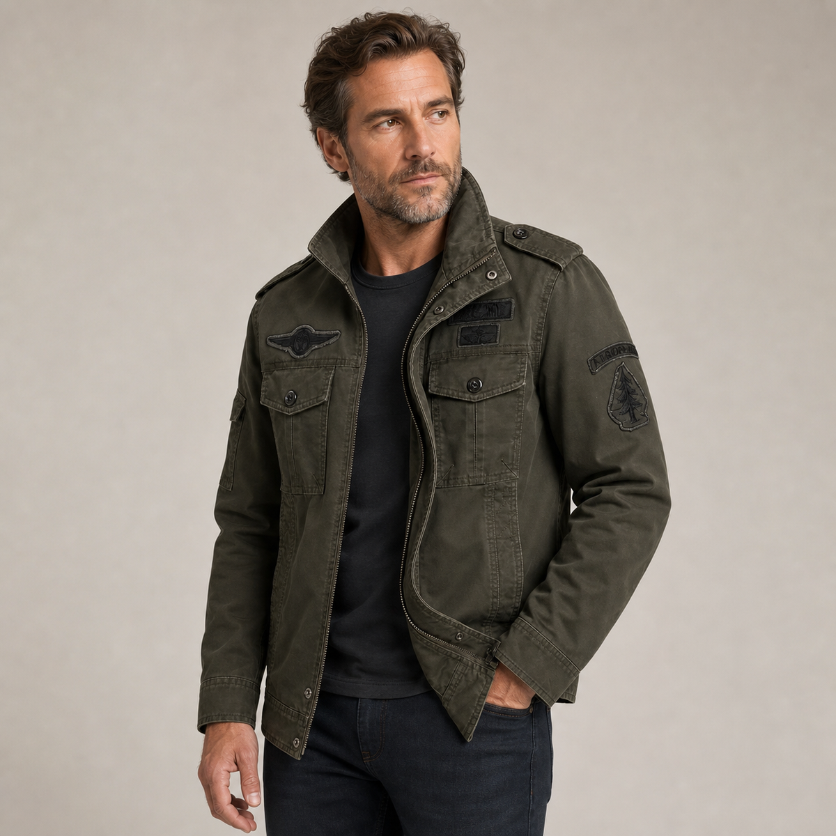 Men's Air Force Cargo Jacket – Premium Military Style with Utility Pockets