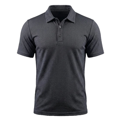 Omni textured polo shirt in Charcoal Grey