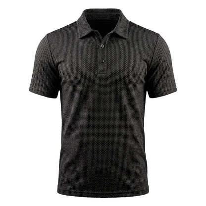 Omni textured polo shirt in Espresso Black