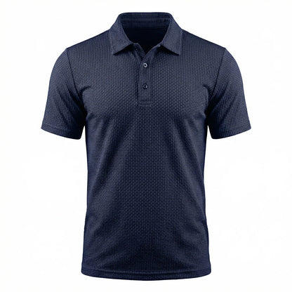 Omni textured polo shirt in Midnight Navy