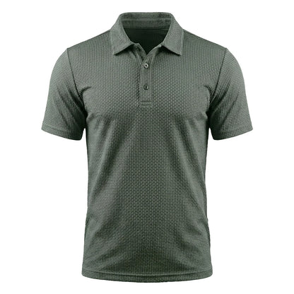 Omni textured polo shirt in Sage Green