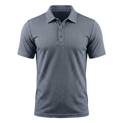 Omni textured polo shirt in Silverwood Grey